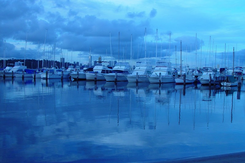 Boats and reflections, Royal Perth Yacht Club